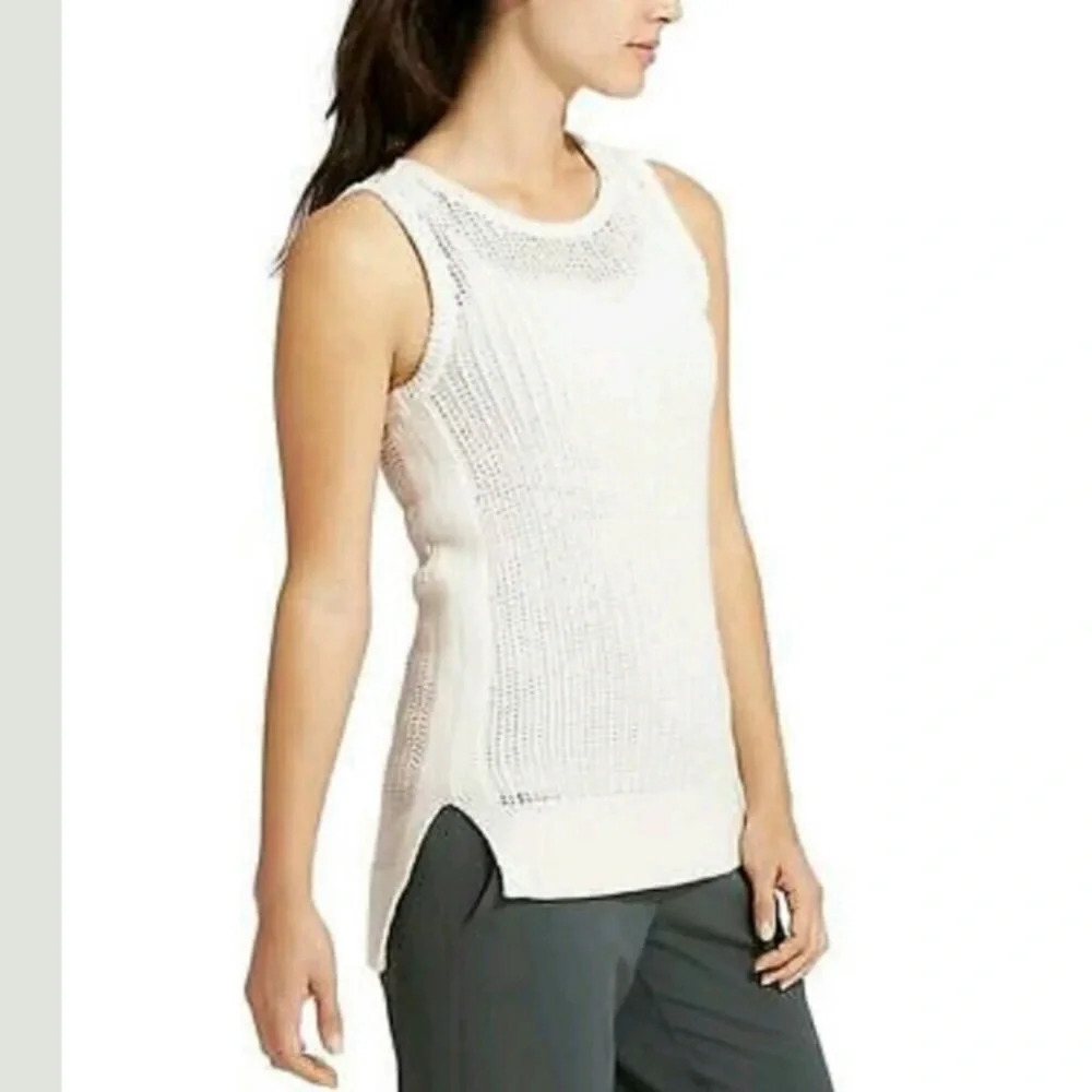 Athleta Amity Knit Sleeveless Ivory Sweater XS